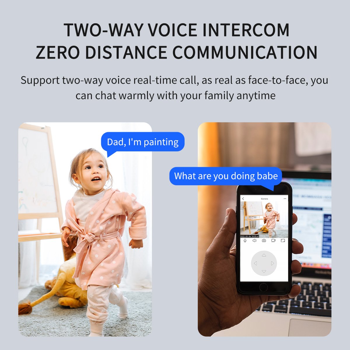 Wireless HD Wifi Remote Mobile Phone Intercom Smart Baby Monitor Camera