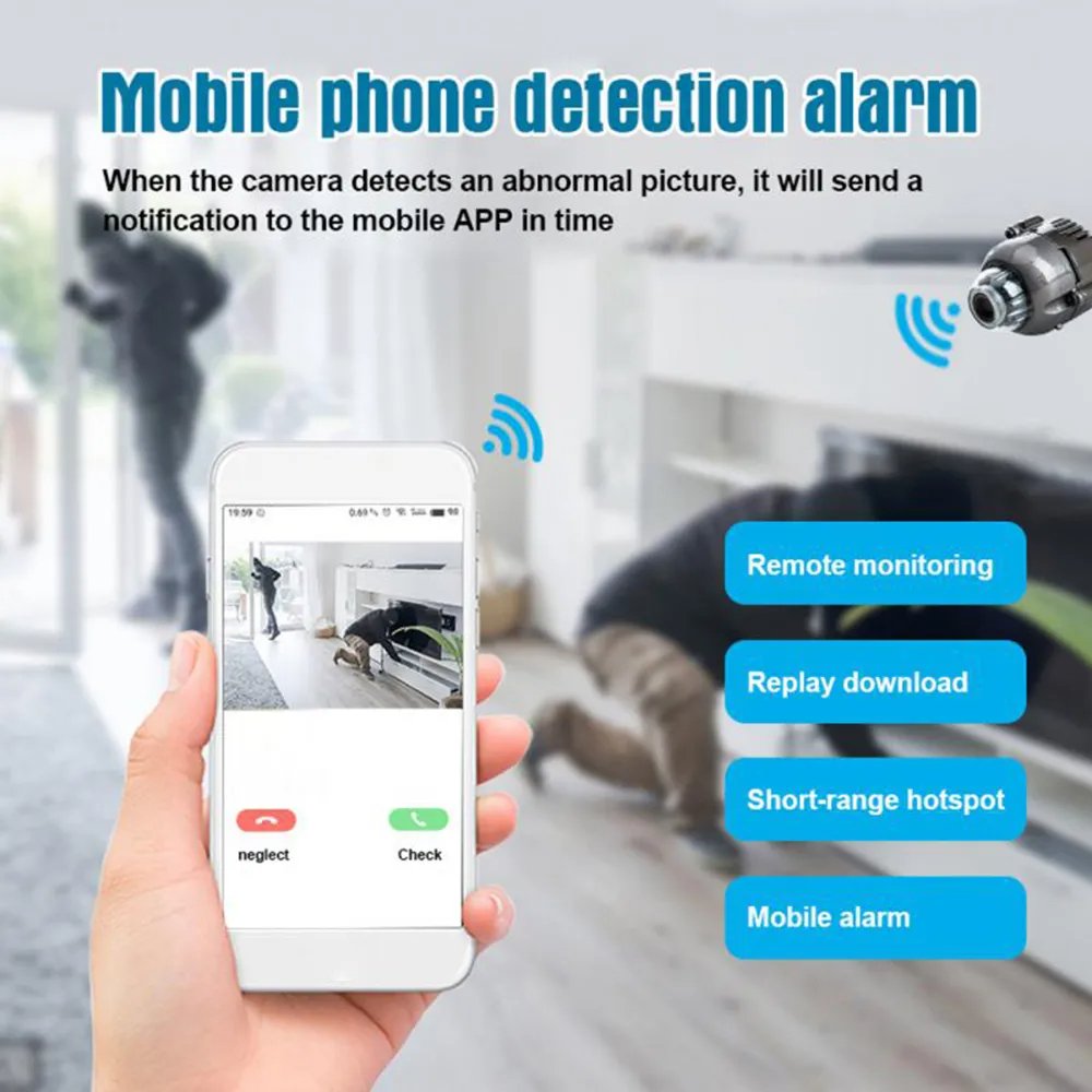 1080P HD IR Night Vision IP Audio Video Recorder Indoor Safety Security Surveillance Home X5 Mini WiFi Camera