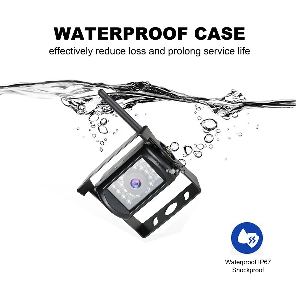 Wireless Reversing Camera Kit No Flashing Screen 7inch LCD Rear View Monitor Waterproof Reverse Camera