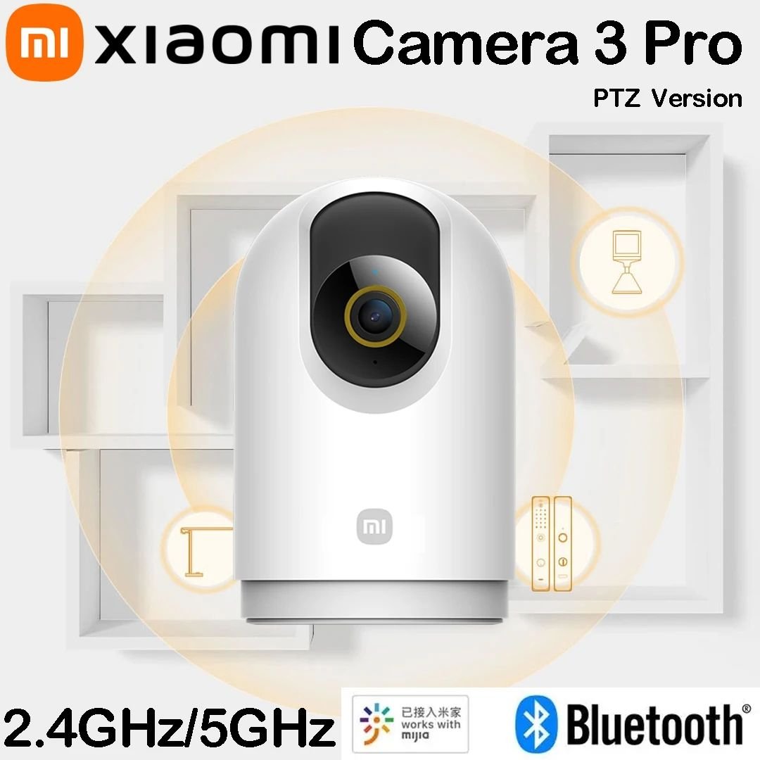 Xiaomi Smart Camera 3 Pro Pan-Tilt Version MJSXJ16CM White supports 2.4GHz/5GHz Wi-Fi connection and has a resolution of 1666P