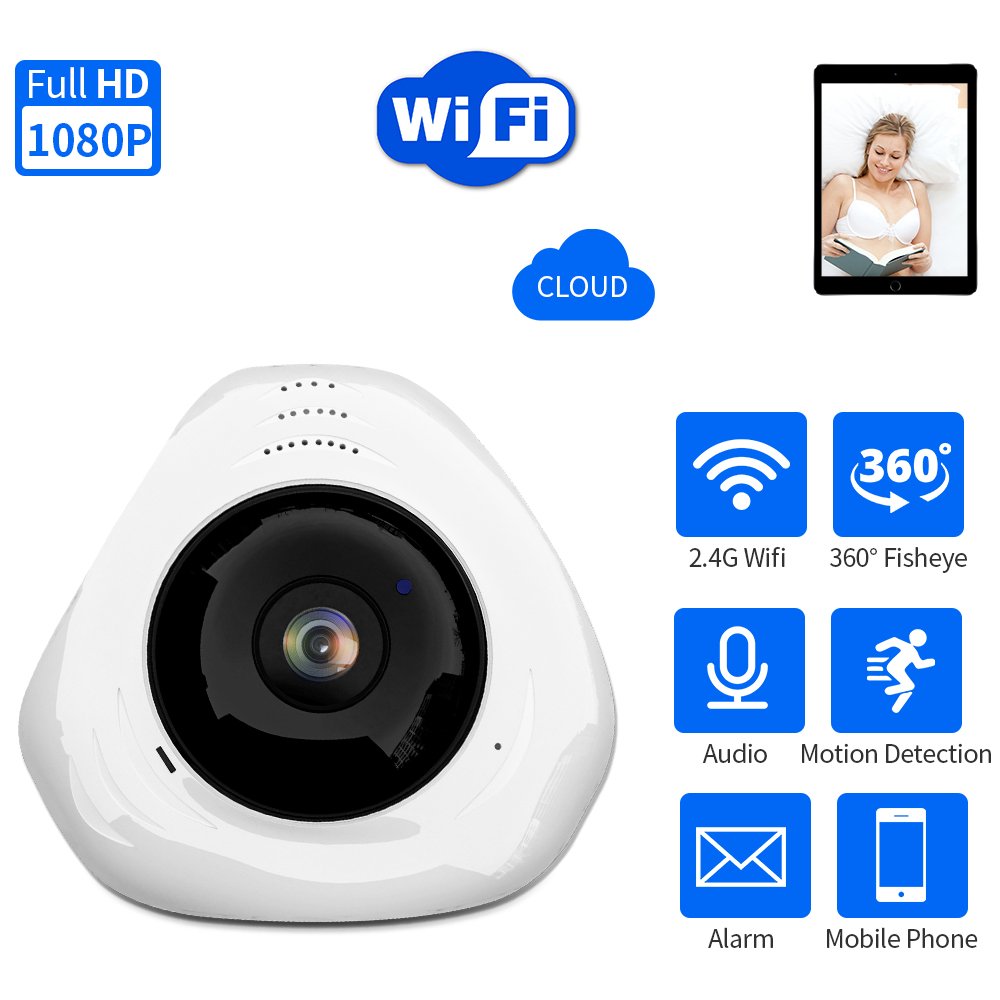 Ceiling Mount Wireless Network Camera 360 VR Degree View Surveillance Smart Fisheye WiFi 360 Panoramic Camera