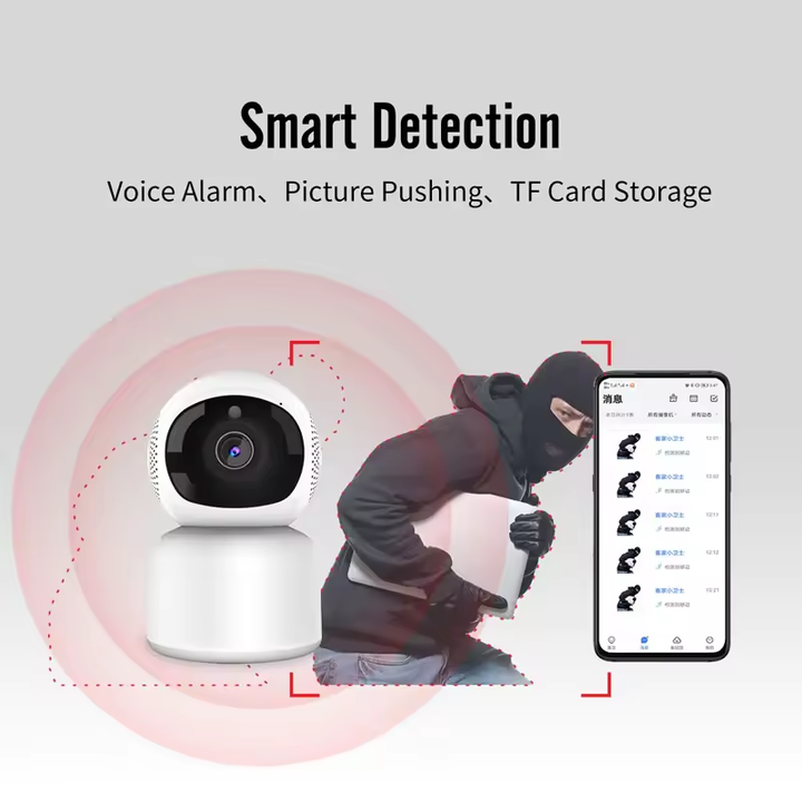 Indoor WiFi Smart PTZ Camera 2MP Night Vision Baby Monitor with App Remote Control Two-Way Voice Intercom P2P Support