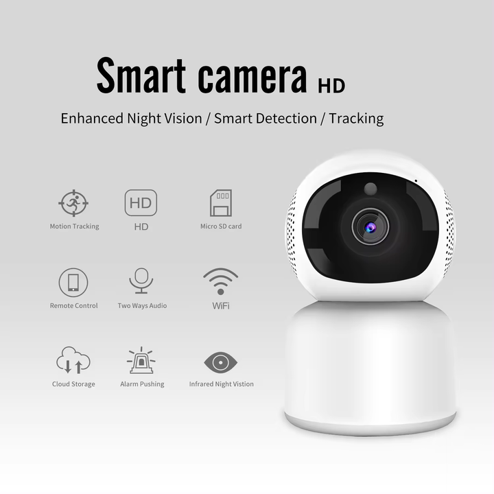 Indoor WiFi Smart PTZ Camera 2MP Night Vision Baby Monitor with App Remote Control Two-Way Voice Intercom P2P Support