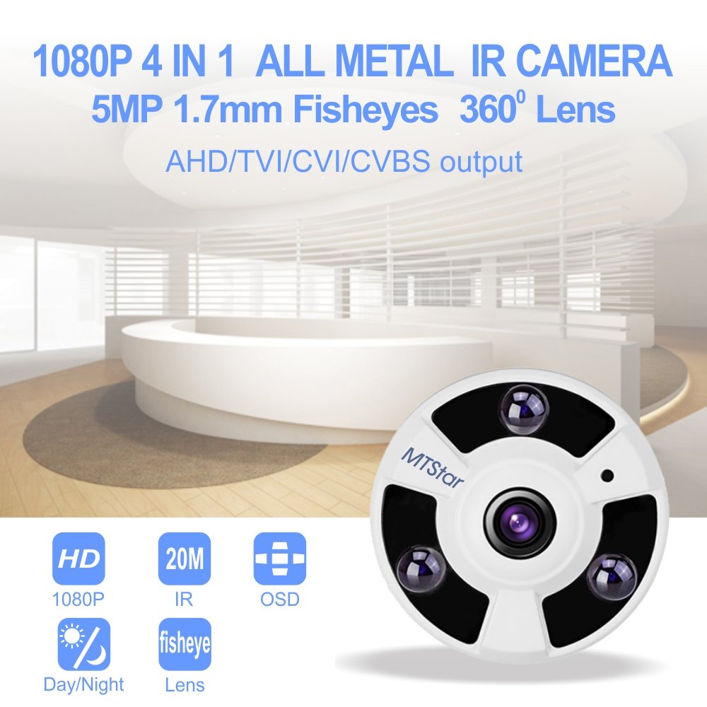 1080P 4 IN 1 Security Camera 360 Degree Fisheye Panoramic Surveillance Video CCTV Camera Night Vision