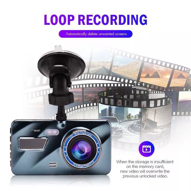Manufacturer Car DVR Video Recorder HD GT900 Loop Recording Front Rear Recorder Dual Camera Dash Cam For Car
