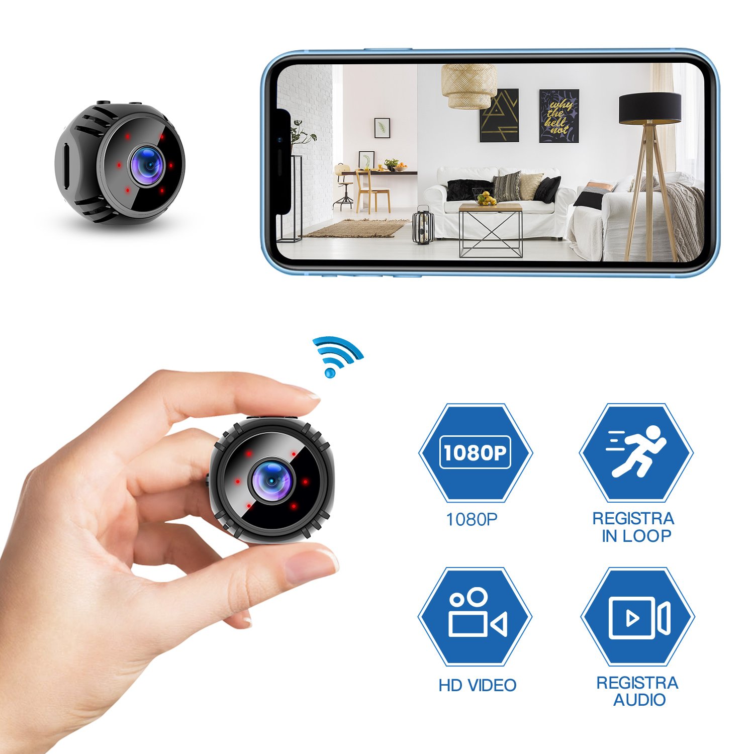 High -quality WIFI Network Monitor 1080P Outdoor and Indoor Night Vision Security Mini Camera