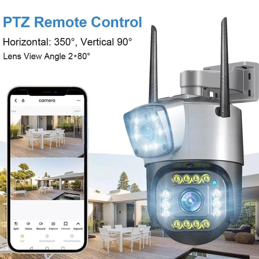 V380 Pro Dual Lens Cctv 4g Two Way Audio Color Night Vision Human Detection Wireless Network PTZ Light Bullet Camera Security