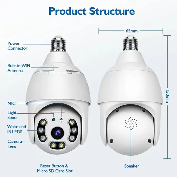 IK 2MP Smart Wifi Waterproof Outdoor PTZ Security Camera Night Vision Surveillance CCTV IP Camera WIFi Camera Surveillance