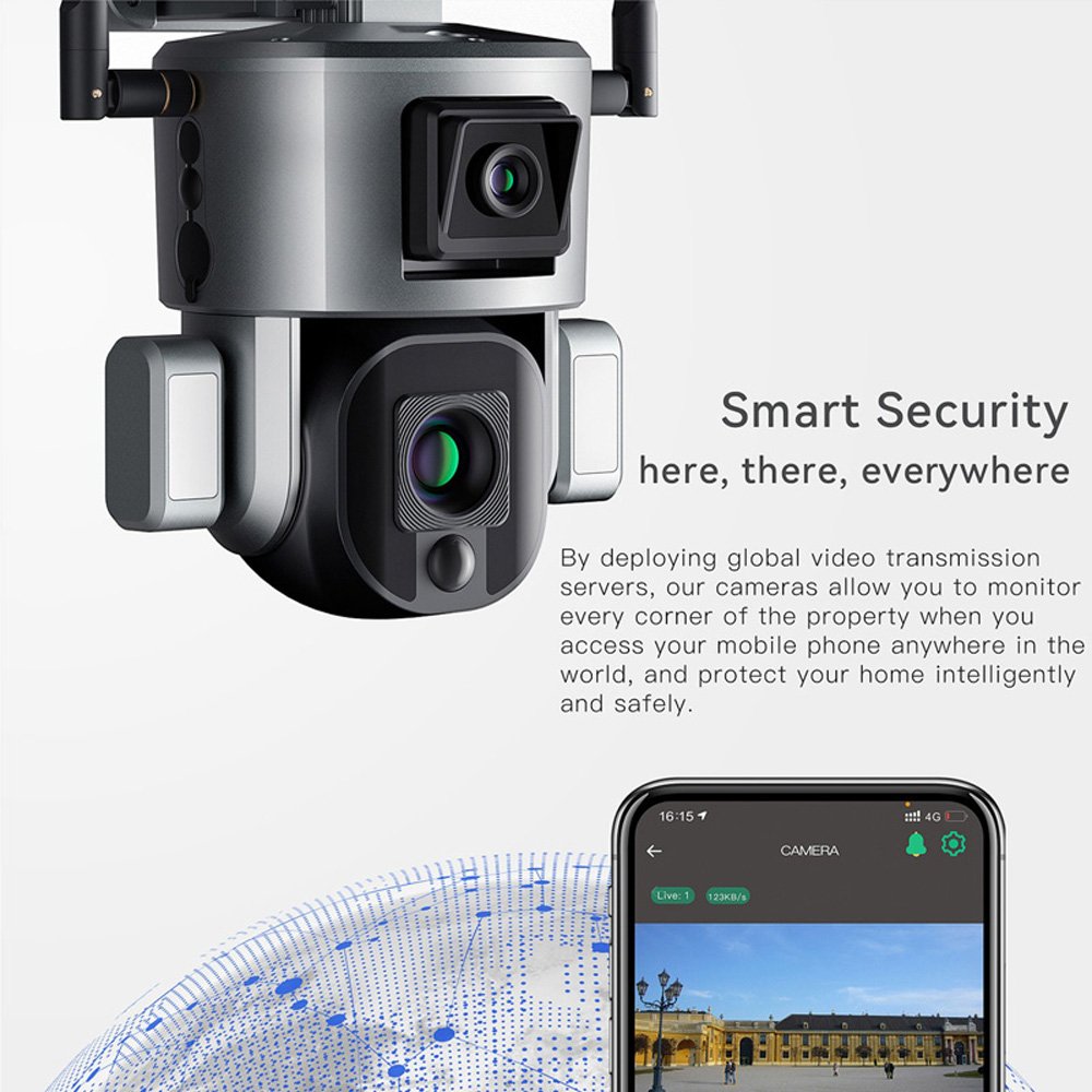 TUYXCIE Solar Outdoor Network Camera 4x 10x Optical Zoom Dual Lens 4g Wifi Cctv Security System 8mp Portable Ultra Hd 4k Camera