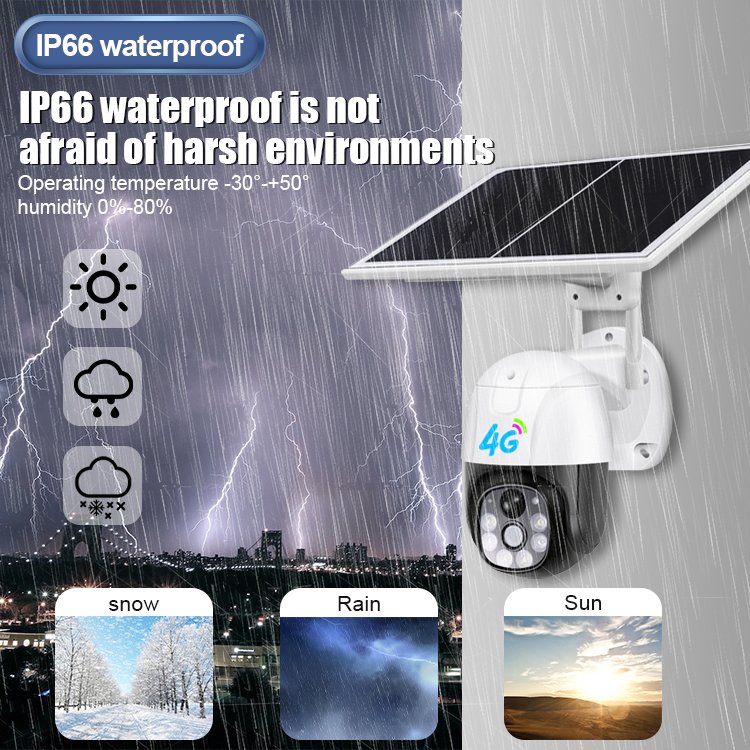 LEVOFAST VC9 2MP WIFi 4G Low Power V380pro Wireless 360 PTZ Night Vision Solar Battery Power Outdoor CCTV IP Network Camera