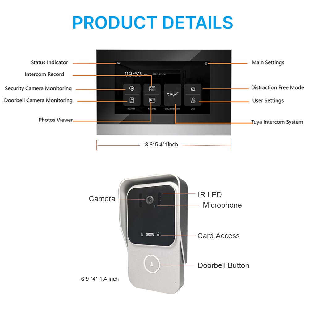Factory Cheap Price Analog Wired Indoor Monitor Digital Doorbell Camera With Unlock 2 Way Ring Doorbell Screwdriver
