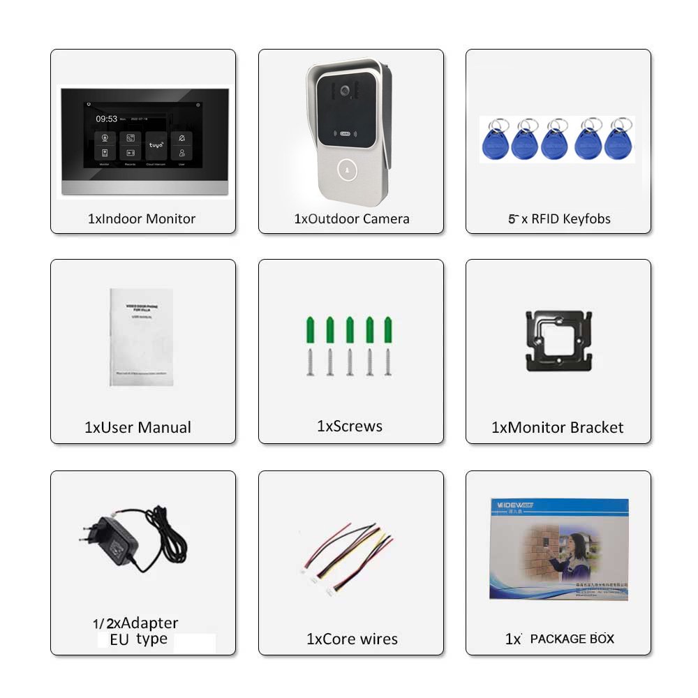 Factory Cheap Price Analog Wired Indoor Monitor Digital Doorbell Camera With Unlock 2 Way Ring Doorbell Screwdriver