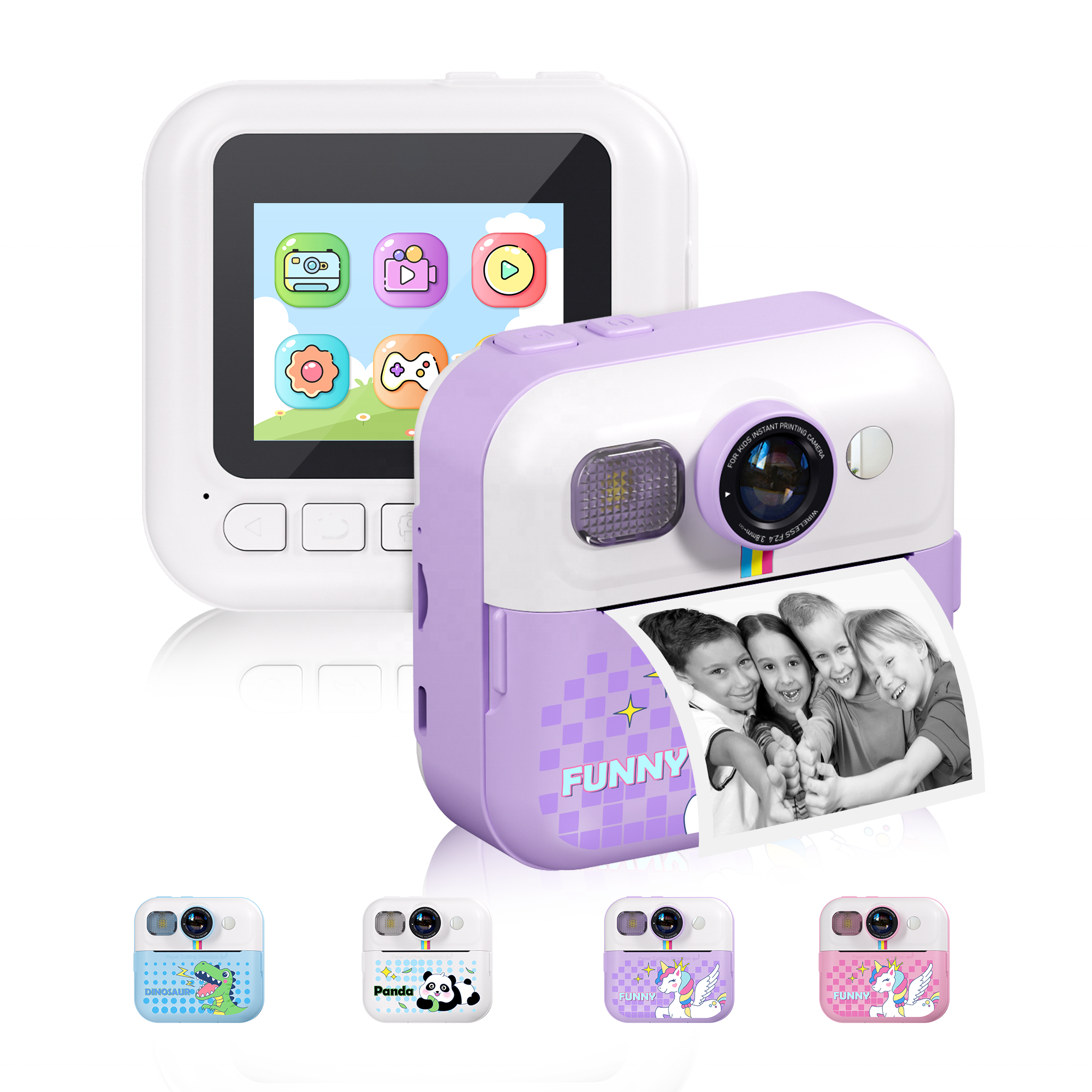 YMX CP02 Mini Cute Blue Pink Technological Environmental Creative Toys Educational Instant Kids Print Camera for Baby Girl Boy