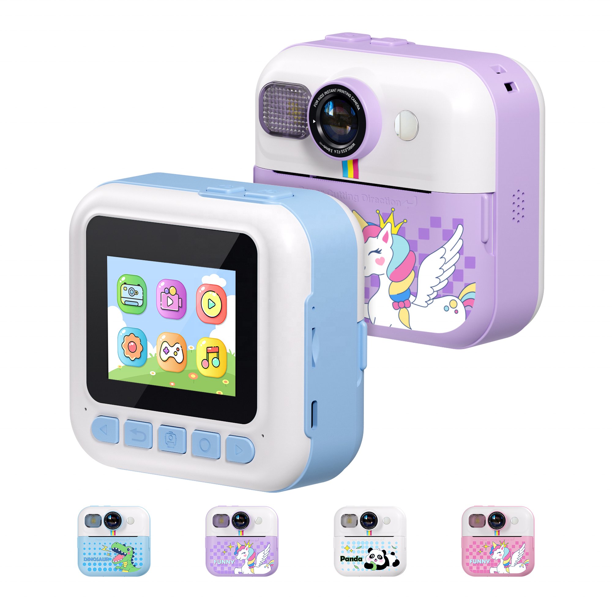 YMX CP02 Mini Cute Blue Pink Technological Environmental Creative Toys Educational Instant Kids Print Camera for Baby Girl Boy