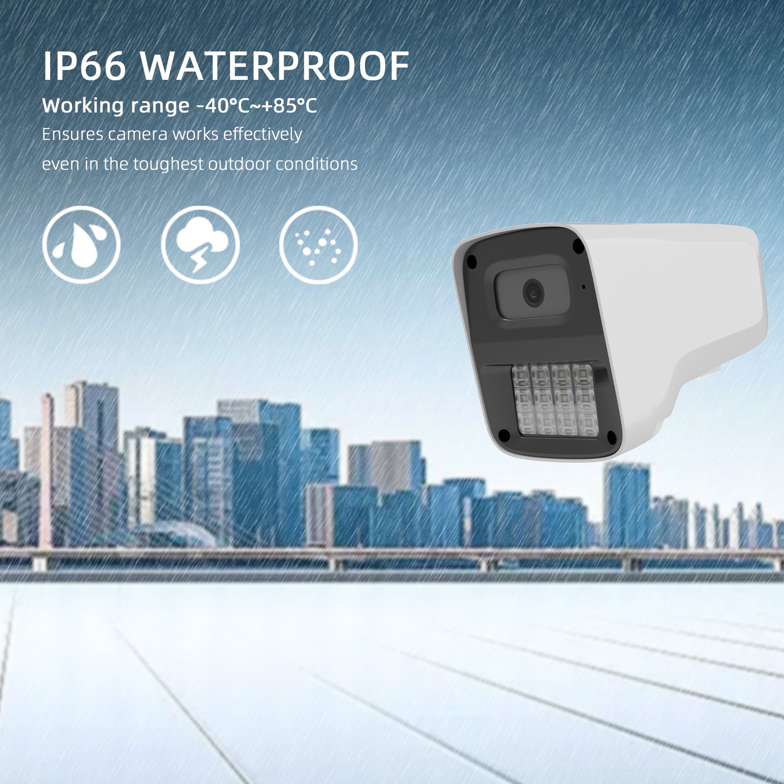 4MP POE IP CCTV Bullet Camera Outdoor Night Dual Light Network Camera Human Detection Two Way Audio Waterproof Security Camera