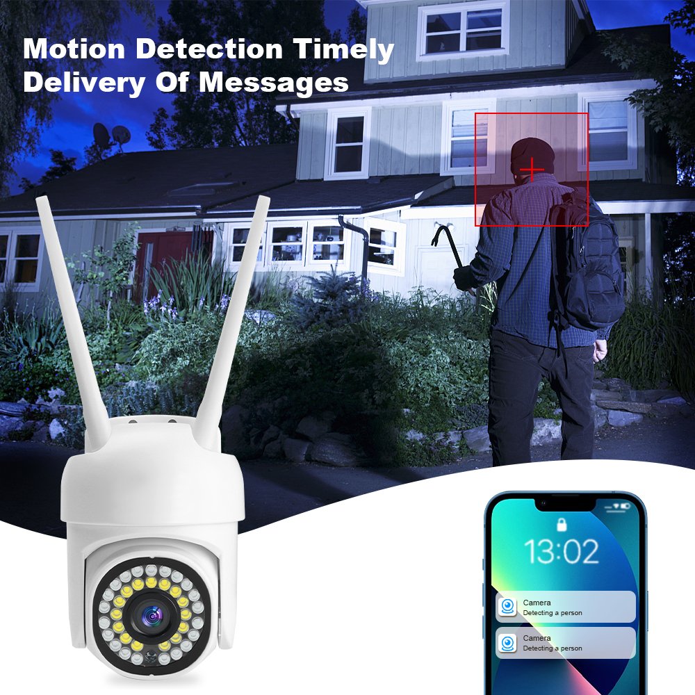 Ziicam 5MP 2K Wireless PTZ Dome CCTV Camera Motion Alarm Human Tracking 256G TF Card/Cloud Recording for Home Security