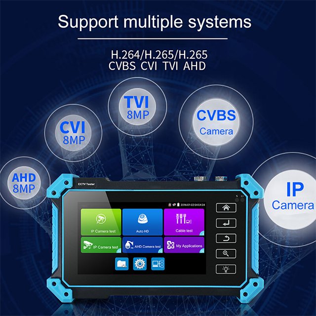 PEGATAH 5inch IPS Touch Screen CVBS Analog Camera Test 4K HD Support POE PTZ WiFi CCTV IP Camera Tester Monitor N9651