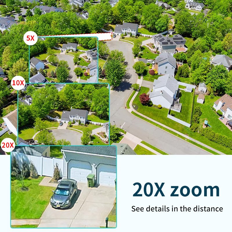 VESAFE Outdoor IP Home 5MP 20X Zoom PTZ CCTV Surveillance Wireless WiFi Network Smart Security Camera