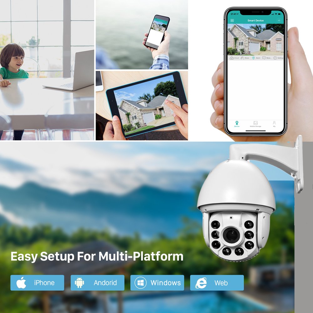 Icsee 36X Digital Zoom High Speed Camera Alarm Ai Human Tracking Security Outdoor 3Mp Speed Dome IR Night Vision Ptz Camera Cctv