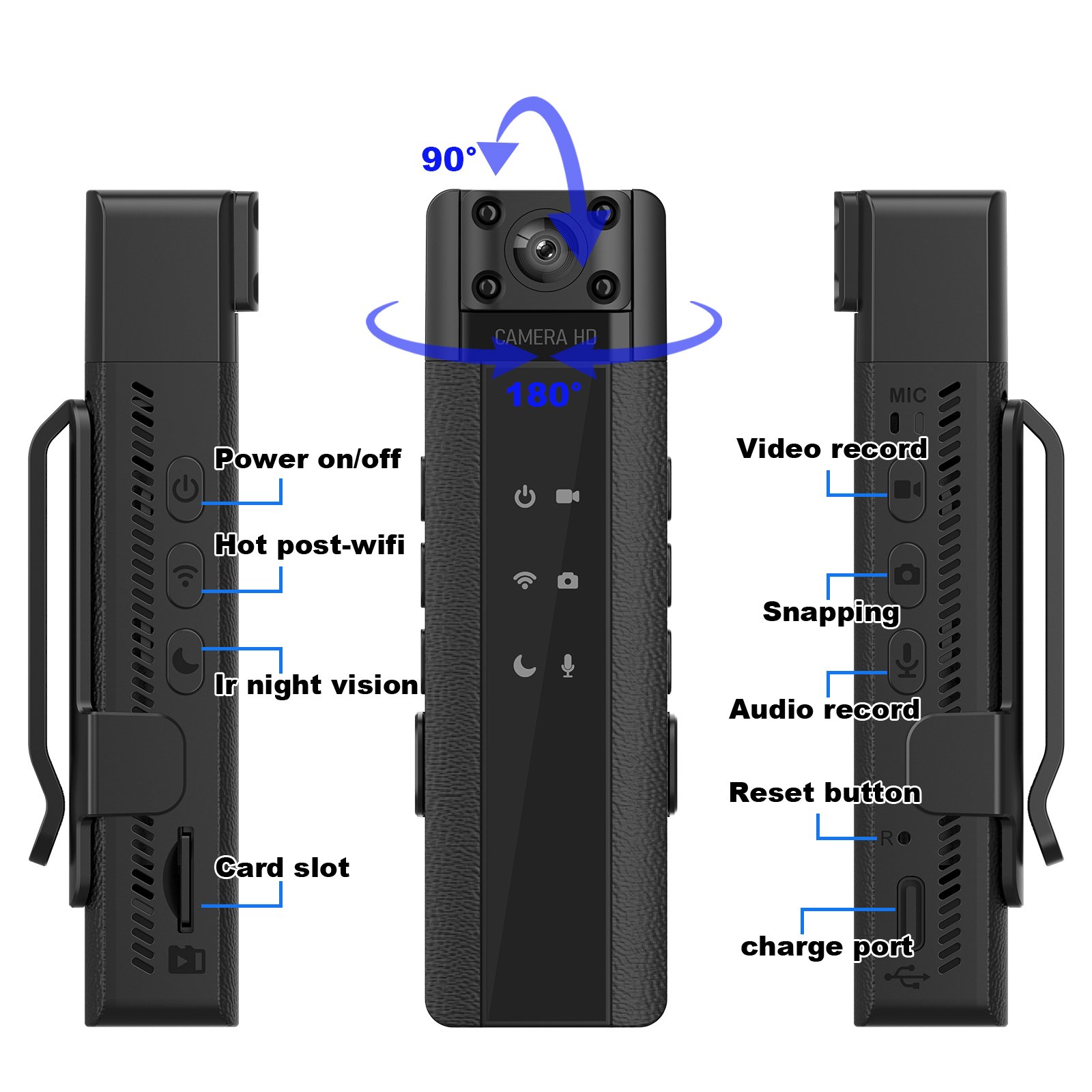 HOT selling Design L6 Mini Camera 1080P HD Resolution support AP WIFI IR Night Vision and 1/4 Screw hole