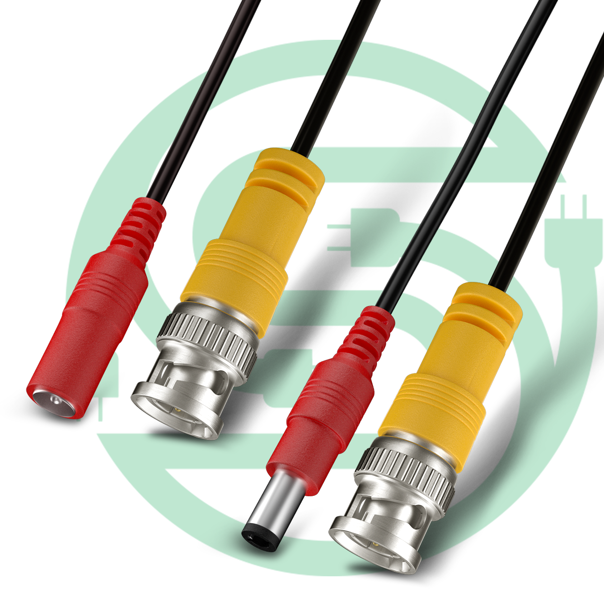 BNC Video Power Cable 50M All-in-One Video HD-TVI HD-CVI AHD Analog Black Premade Power Cable for CCTV Security Cameras