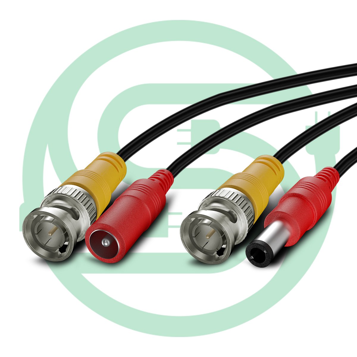 BNC Video Power Cable 50M All-in-One Video HD-TVI HD-CVI AHD Analog Black Premade Power Cable for CCTV Security Cameras