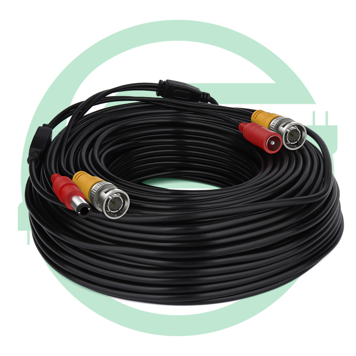 BNC Video Power Cable 50M All-in-One Video HD-TVI HD-CVI AHD Analog Black Premade Power Cable for CCTV Security Cameras
