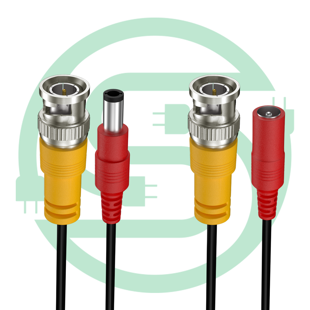 BNC Video Power Cable 50M All-in-One Video HD-TVI HD-CVI AHD Analog Black Premade Power Cable for CCTV Security Cameras