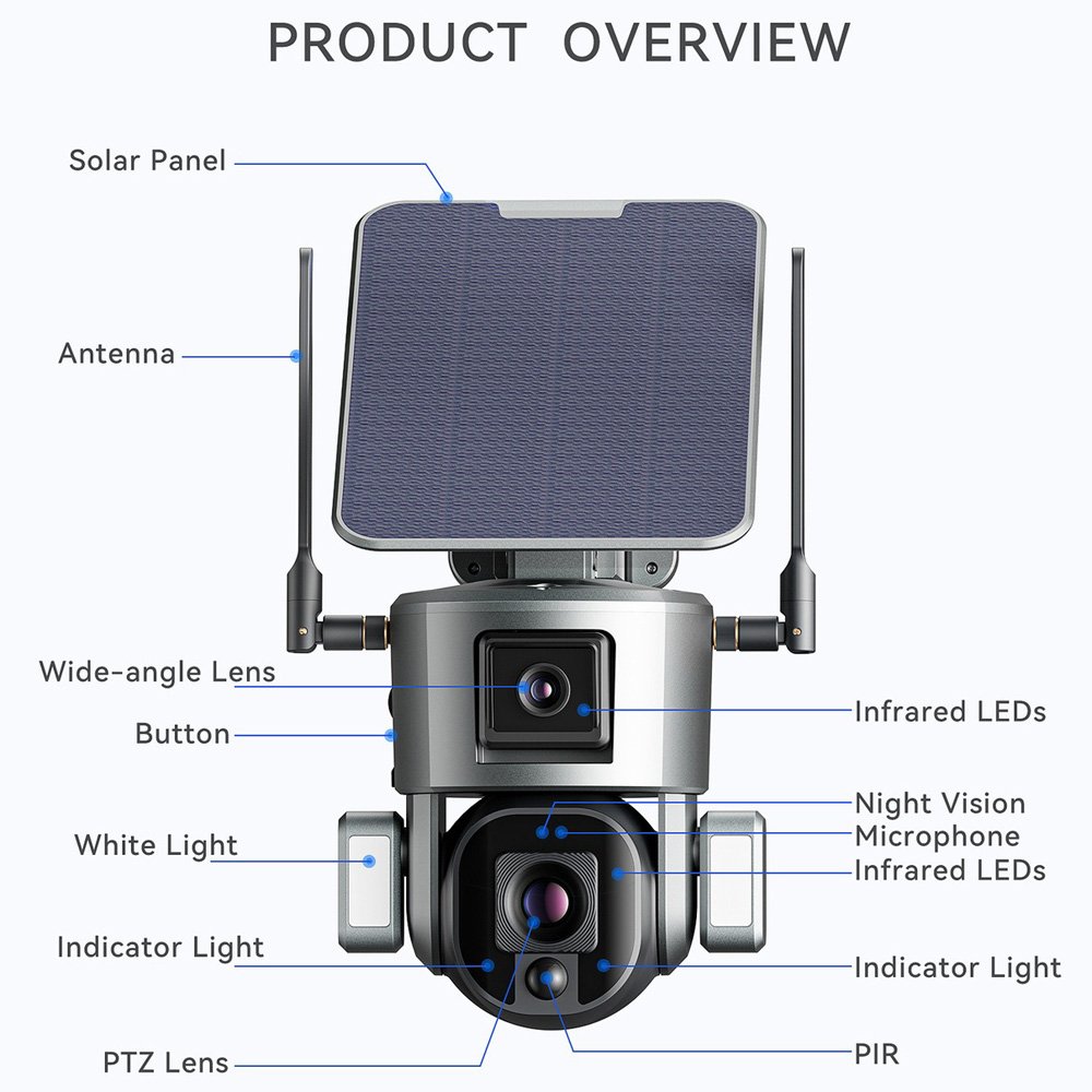 4K Wireless Network Smart Security Wifi Ip Cctv 4g Solar Ptz Waterproof 10x Dome Digital Optical Zoom Ptz Ip Camera for home