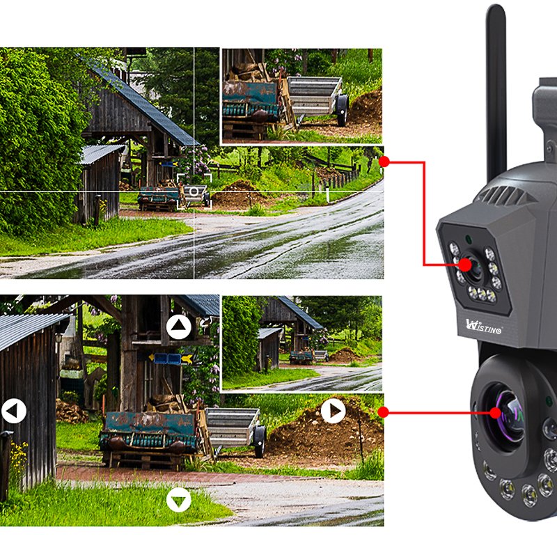Wistino 6k icsee 50x Zooming Wireless 4G CCTV Camera Night Vision Audio Alarming Outdoor Waterproof Network Camera