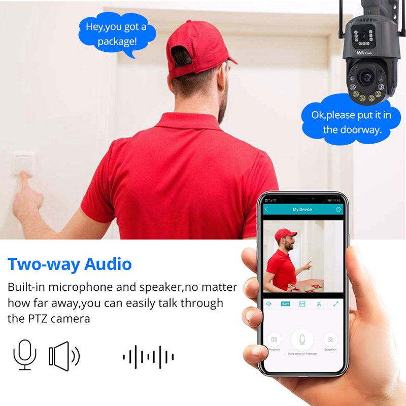 Wistino 6k icsee 50x Zooming Wireless 4G CCTV Camera Night Vision Audio Alarming Outdoor Waterproof Network Camera