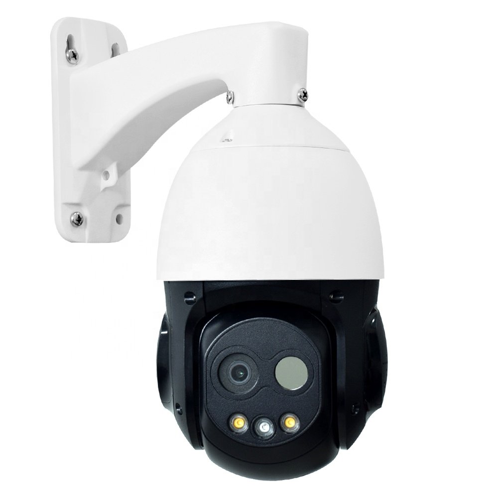 CCTV Thermal Security PTZ Camera 20X Zoom Uncooled VOx Microbolometer Thermal and Optical Bi-spectrum IP Network Camera