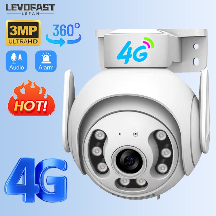 LEVOFAST 2024 New V380pro 4G Security Waterproof Indoor Outdoor Home 3MP CCTV Wireless PTZ Wifi IP Dome Camera