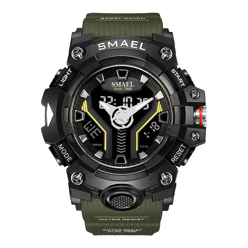 Top Brand Smael 8075 Luxury LED Reloj Hombre Smael Digital 2023 Sports Watch Waterproof Quartz Smart Watch for Men