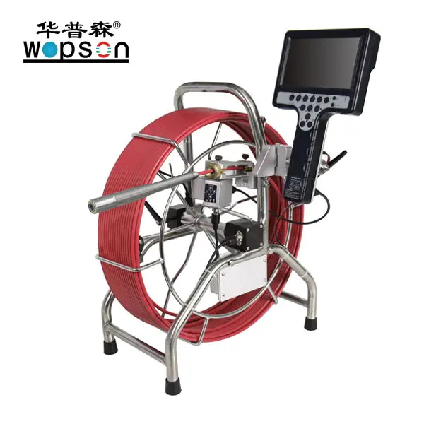 WOPSON Push Rod Fiberglass Cable 200FT Sewer Drain Inspection Footage Counter Surveillance Camera