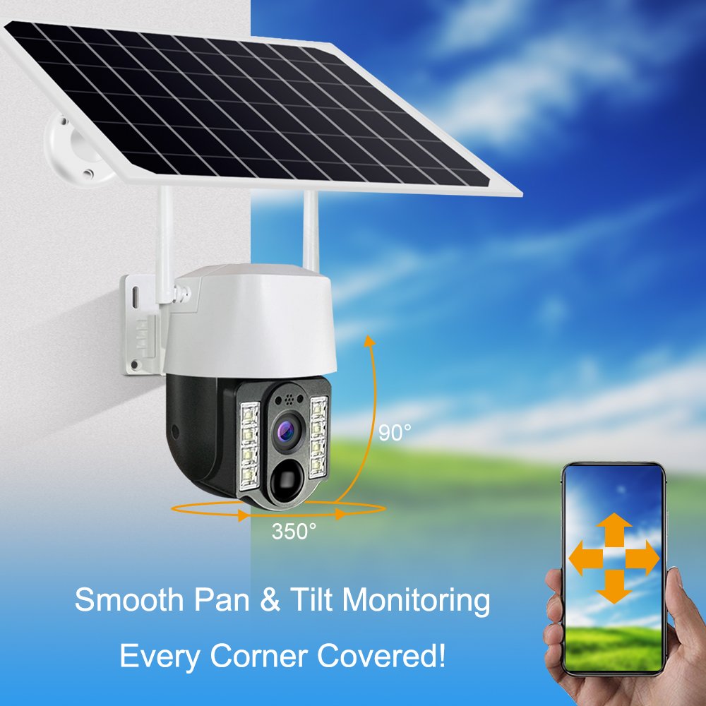 Hot Sale Wifi Network Camera 360 Degrees PTZ Outdoor Security Waterproof CCTV Camera Night Vision 3MP Solar Cameras V380pro Cam