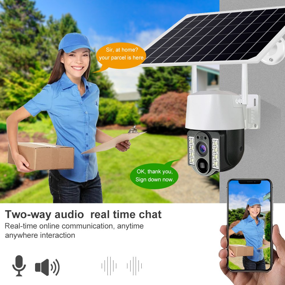 Hot Sale Wifi Network Camera 360 Degrees PTZ Outdoor Security Waterproof CCTV Camera Night Vision 3MP Solar Cameras V380pro Cam
