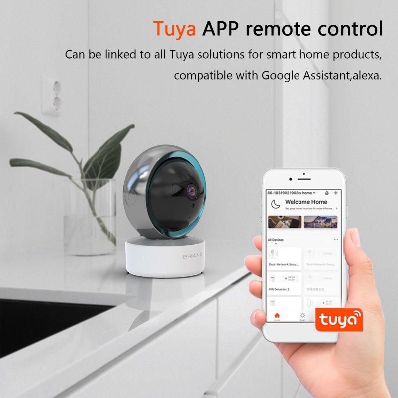 Tuya IP Camera WIFI Indoor Dome Home Security Camera Video Surveillance Night Vision Baby Monitor 1080P Mini Camera