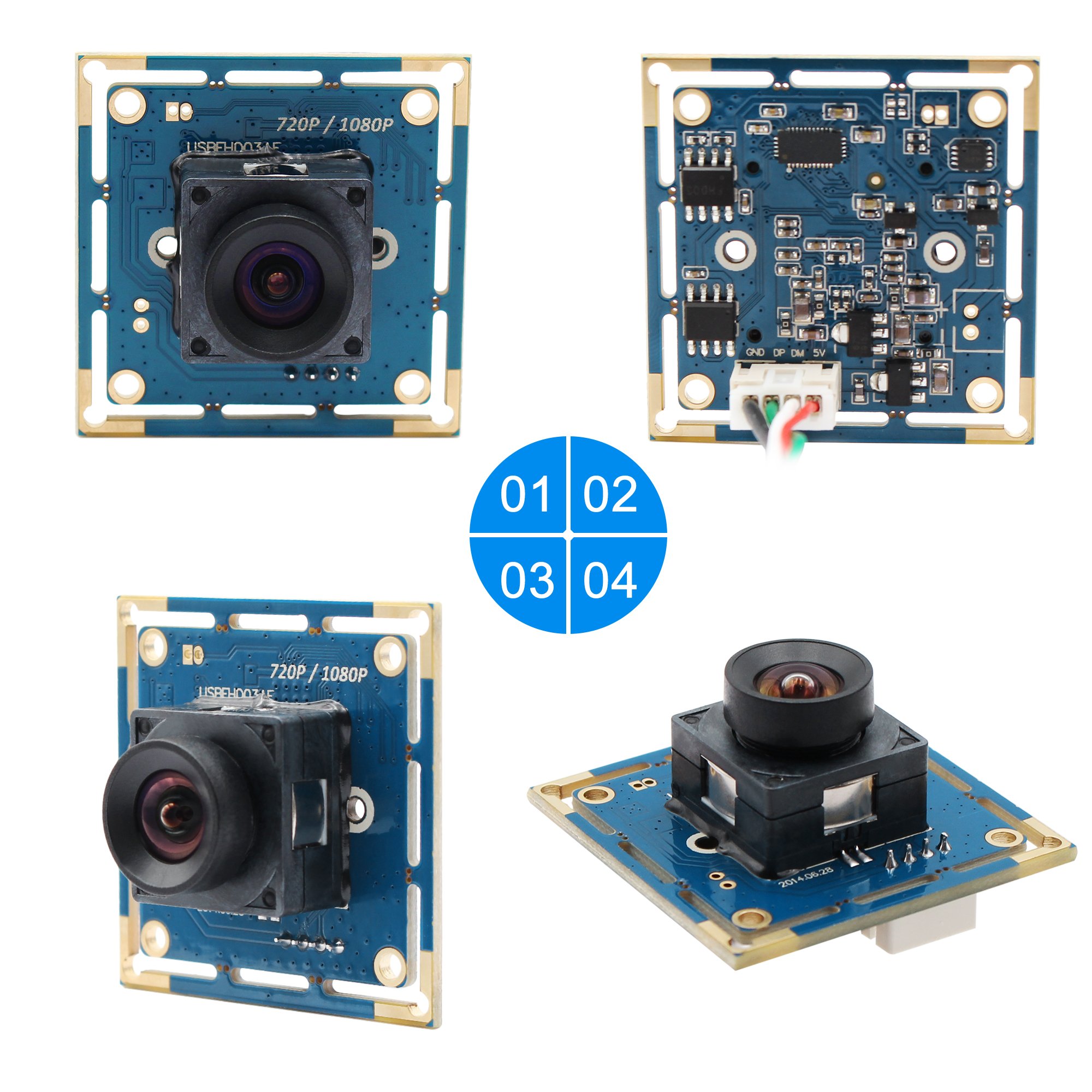 ELP 2MP USB2.0 Mini Camera Module 100 Degree No Distortion Lens Autofocus USB Camera Module for Windows Android Linux Laptop Pc