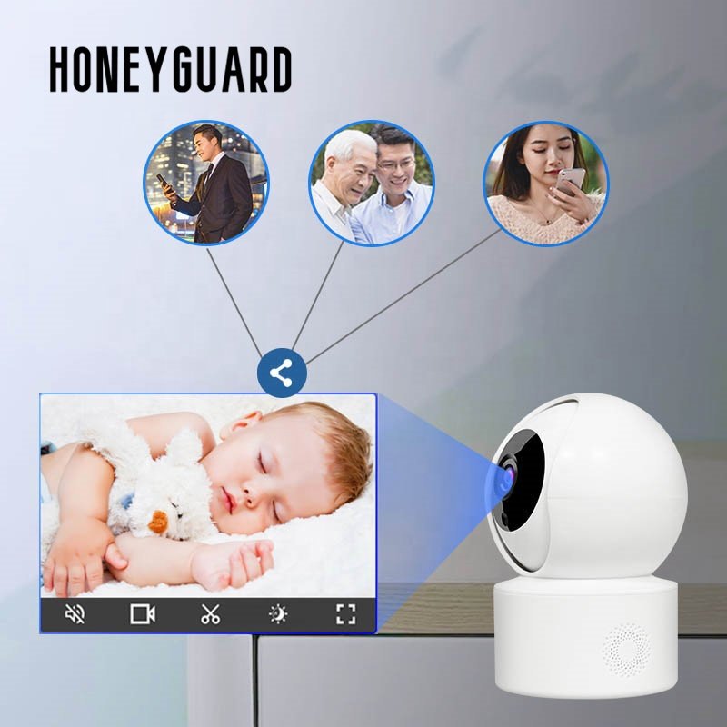 HONEYGUARD SFC013 Manufacturer Wholesale 1MP Night Vision Home Indoor Pan-Tilt Security Smart Wireless Wifi Network IP Camera
