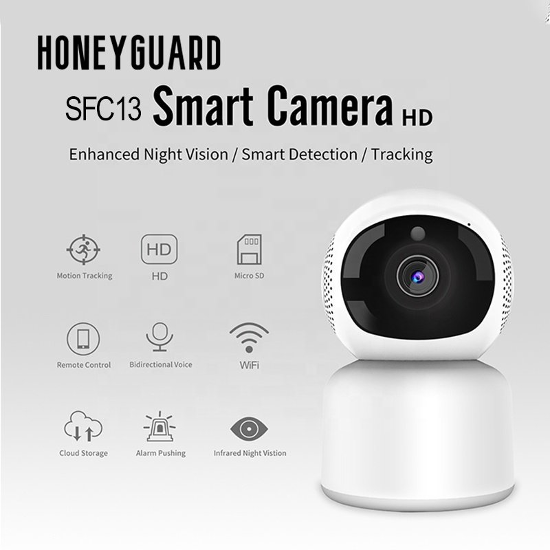 HONEYGUARD SFC013 Manufacturer Wholesale 1MP Night Vision Home Indoor Pan-Tilt Security Smart Wireless Wifi Network IP Camera