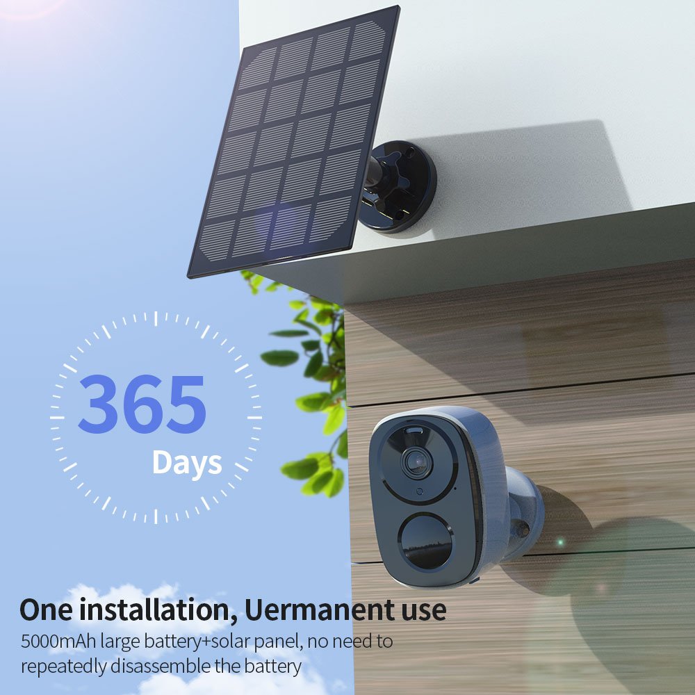 HFWVISION 5000mAh Battery Cameras 2K 3W Solar Panels Outdoor 4G Wireless Camera for Home Security Motion Detection Solar camera