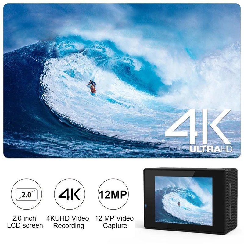 4K Action Camera 1080P/30FPS WiFi 2.0" 170D Underwater Waterproof Helmet Video Recording Outdoor Sports Mini Cameras