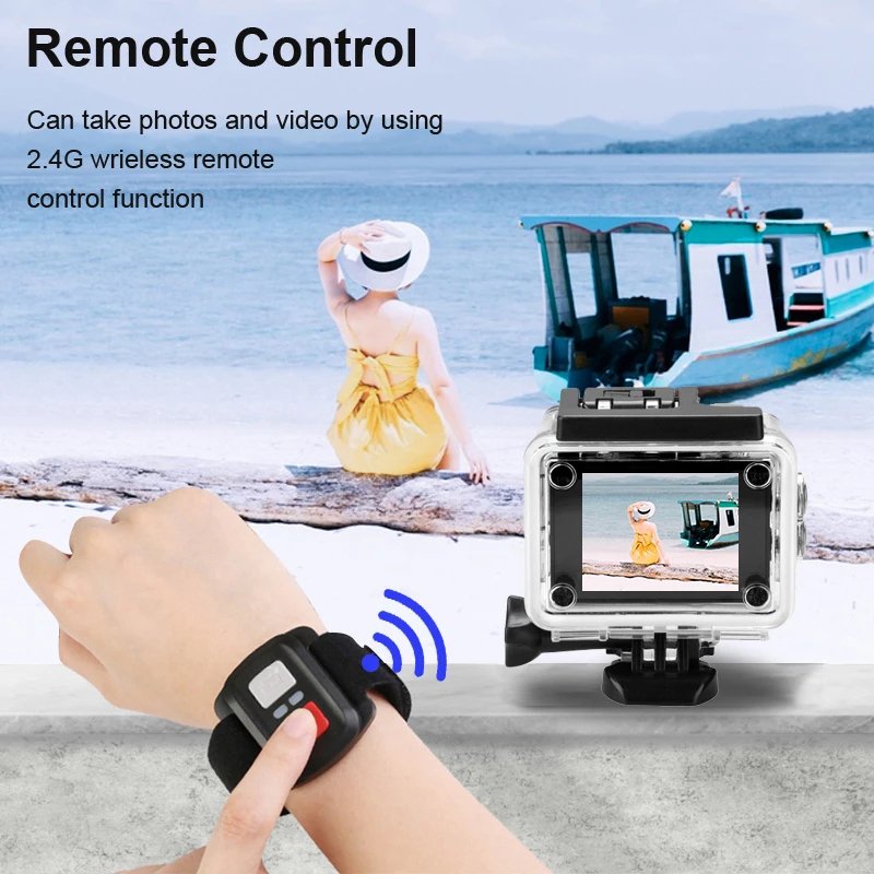 4K Action Camera 1080P/30FPS WiFi 2.0" 170D Underwater Waterproof Helmet Video Recording Outdoor Sports Mini Cameras