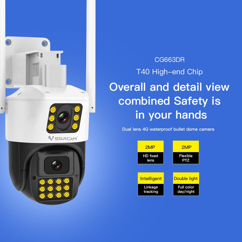 Hot selling HD 4G rotating PT 360 degree network camera Ai tracking Siren ip CCTV camera wireless 4g Solar Dual lens camera