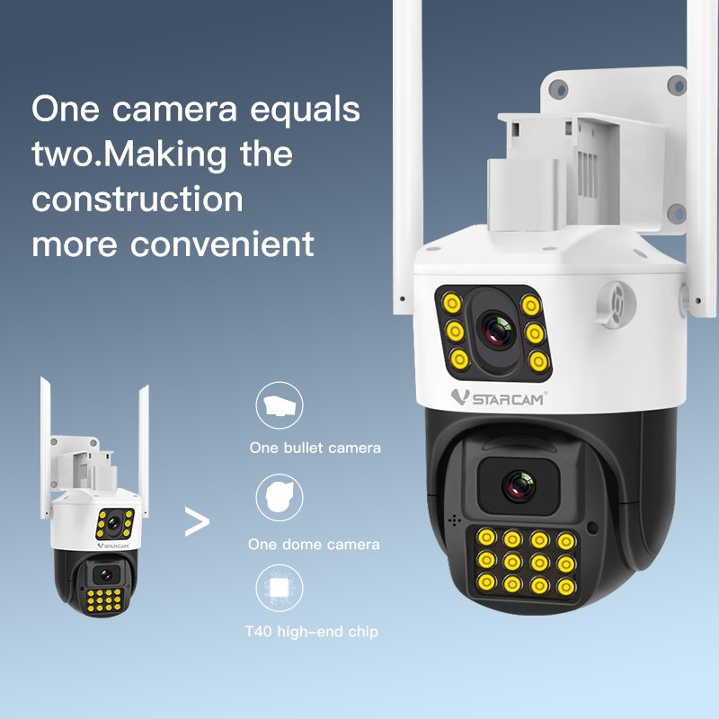 Hot selling HD 4G rotating PT 360 degree network camera Ai tracking Siren ip CCTV camera wireless 4g Solar Dual lens camera