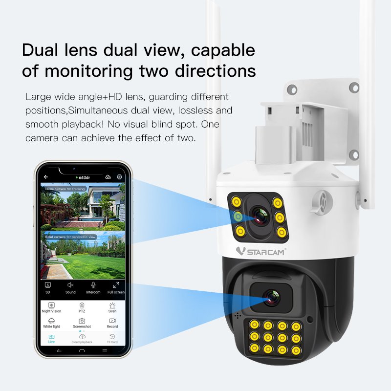 Hot selling HD 4G rotating PT 360 degree network camera Ai tracking Siren ip CCTV camera wireless 4g Solar Dual lens camera