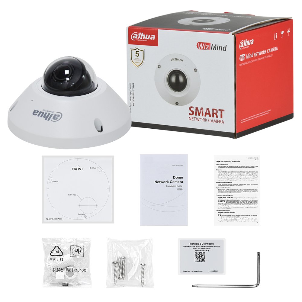 IPC-EB5541 IPC-EW5541 Original dahua 5MP with logo heatmap Panoramic mini Fisheye Network Camera camera IPC-EB5541P
