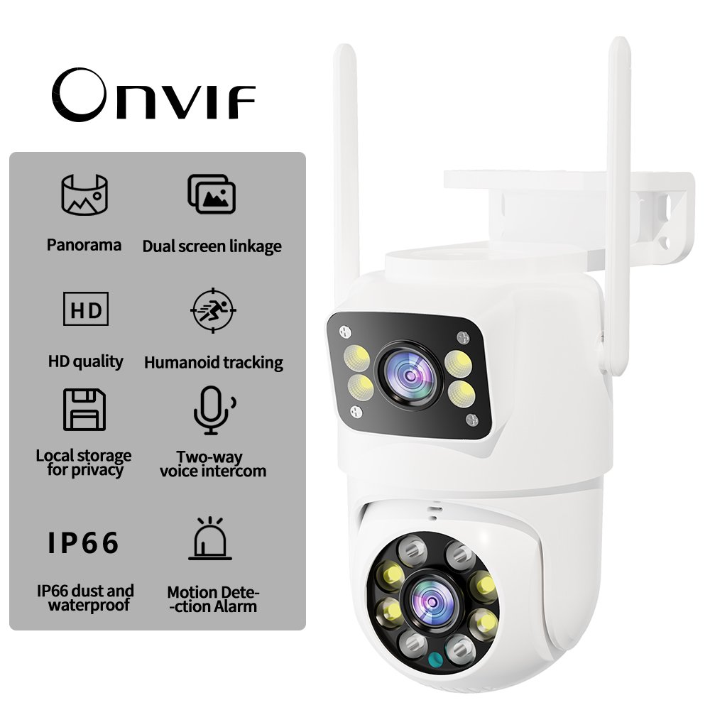 4MP 8MP 4K smart wifi camera humanoid tracking alarm dual lens zoom camera outdoor waterproof wireless network security camera