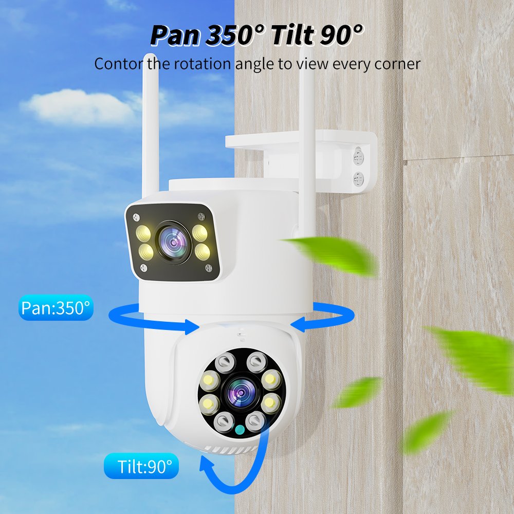 4MP 8MP 4K smart wifi camera humanoid tracking alarm dual lens zoom camera outdoor waterproof wireless network security camera